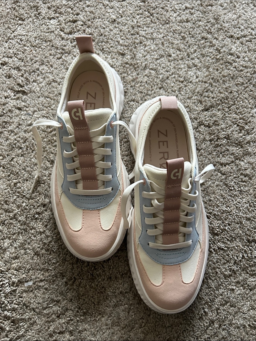 Cole Haan Women's Zero Grand Trainer in Blush, Light Blue, and Cream